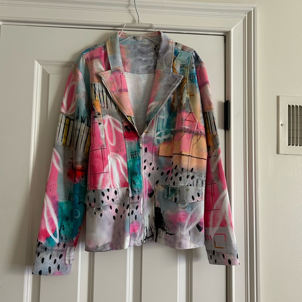 Colorful Abstract Women's Jacket - Picture 3 of 8